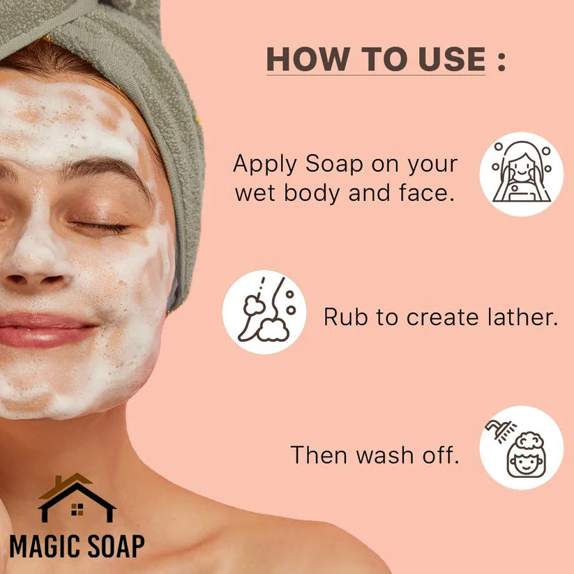 Handmade Magic Soaps For Skin Glow and Tan remover (pack of 2)