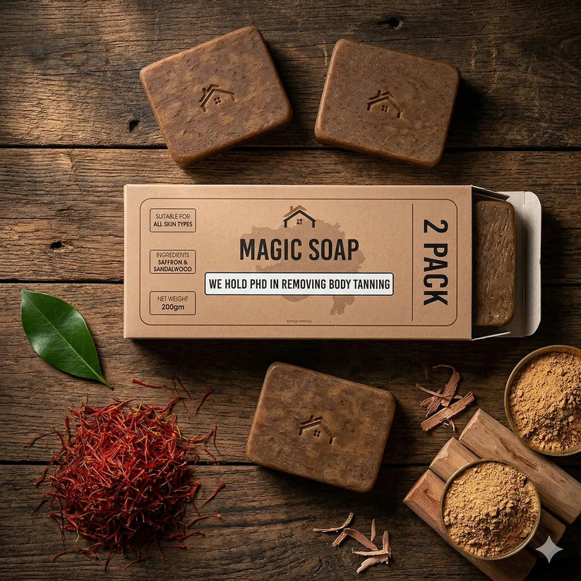 Handmade Magic Soaps For Skin Glow and Tan remover (pack of 2)